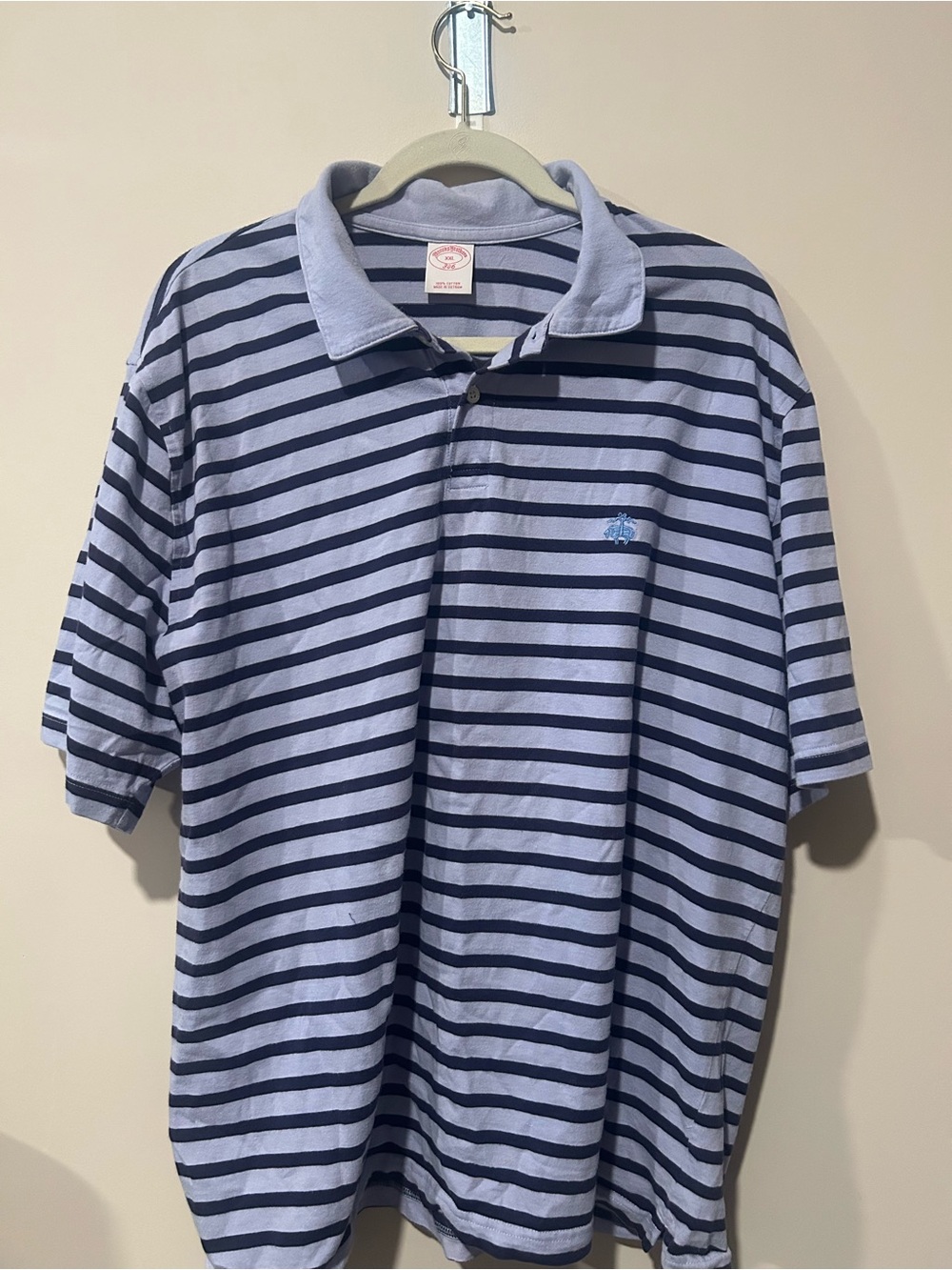 Brooks Brothers Light Blue & Navy Striped Polo